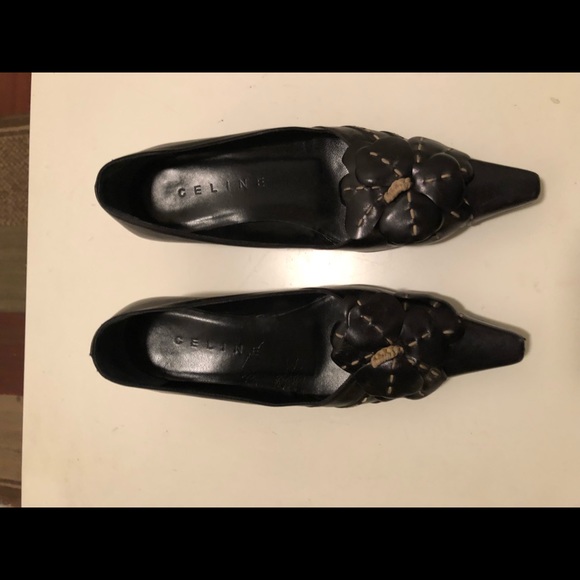 Celine Black Leather Slingback Heels - Picture 4 of 4